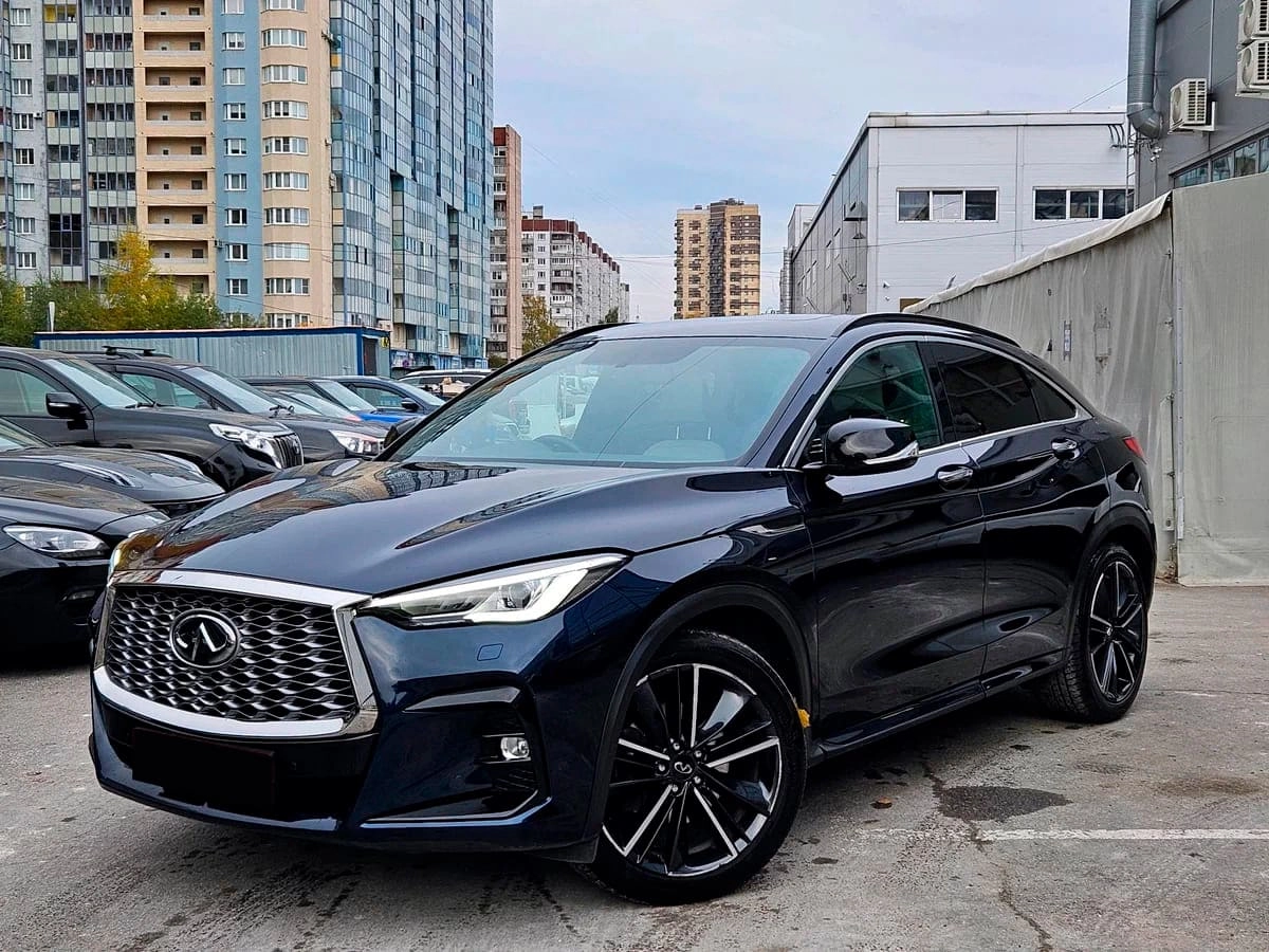 Аренда Infiniti QX55 2022 синий с водителем в Москве, цена от 2500 р/ч